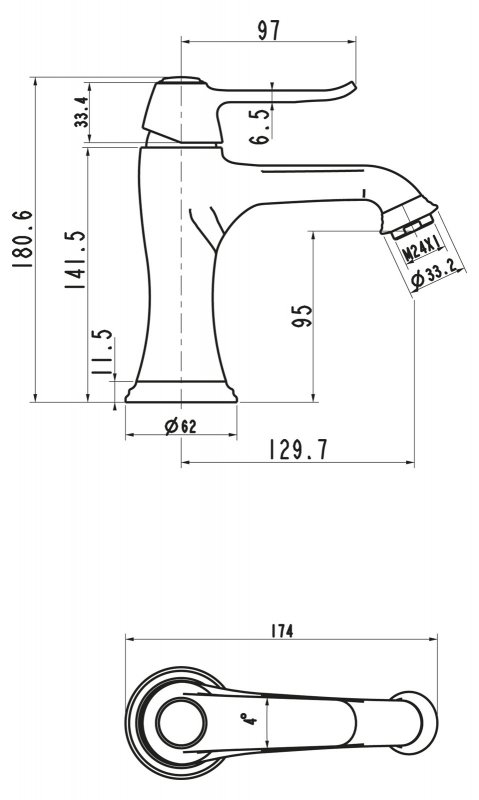 Смеситель для раковины BORDO BOR-LVM-CRM BELBAGNO  - Вид №1