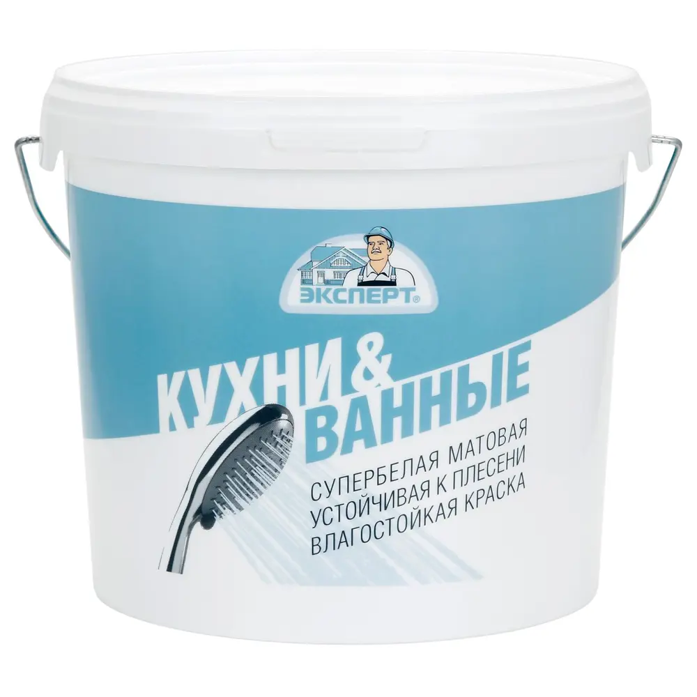 Краска для кухонь и ванных комнат Эксперт матовая цвет белый база А 5 л STLM-2044291
