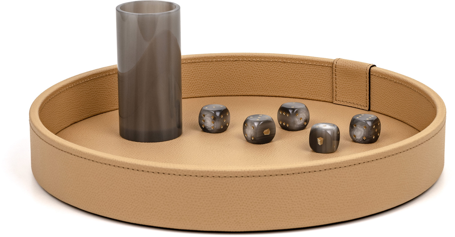 Набор игральных костей - Ø30 см / зернистая кожа_COFFEE