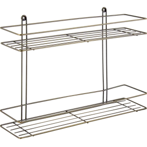 Полка для ванной комнаты Антик двухъярусная прямая цвет бронза