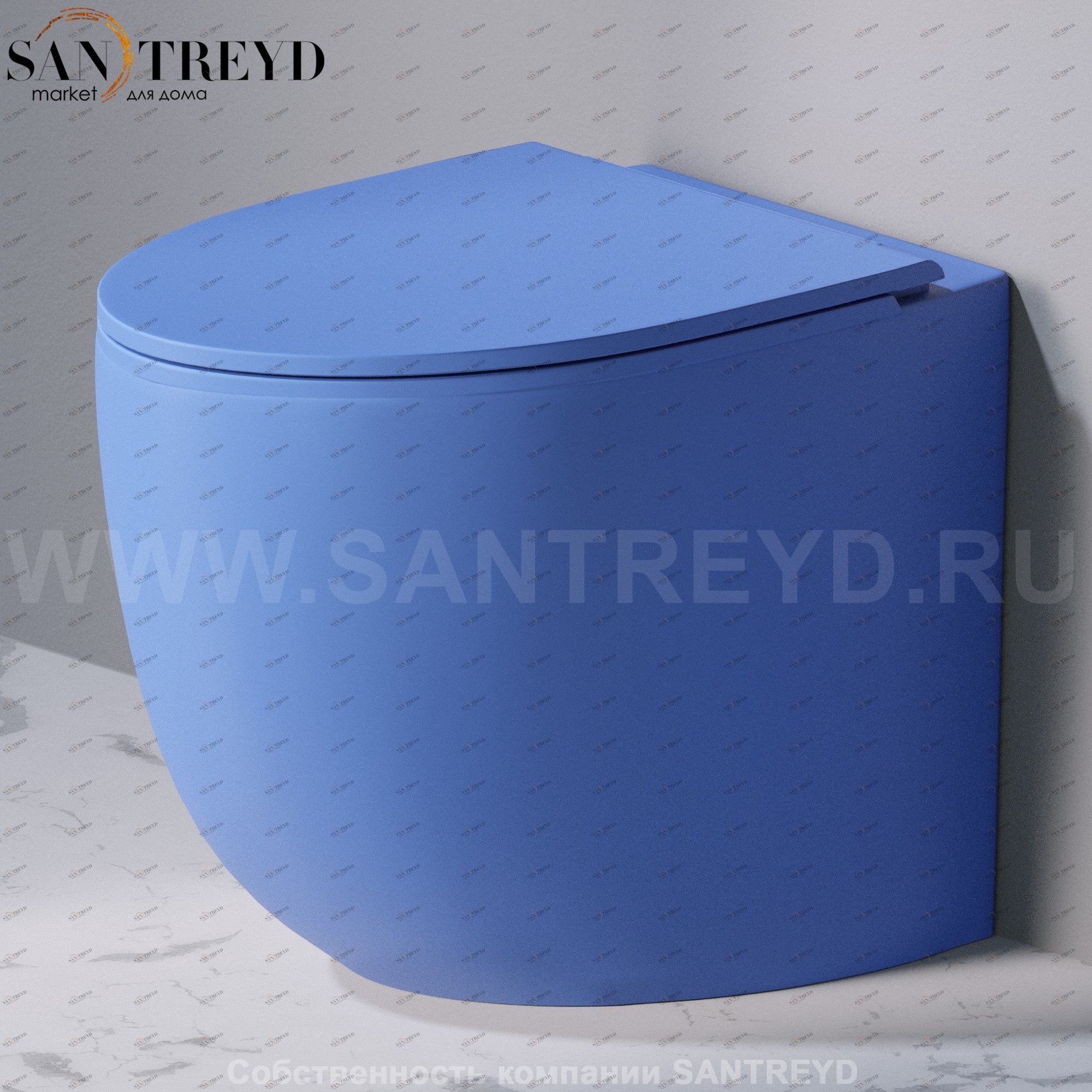 S557T0R0V7.140 Приставной унитаз напольный Синий A. e T. Italia Dot Италия AeT ITALIA DOT 2.0