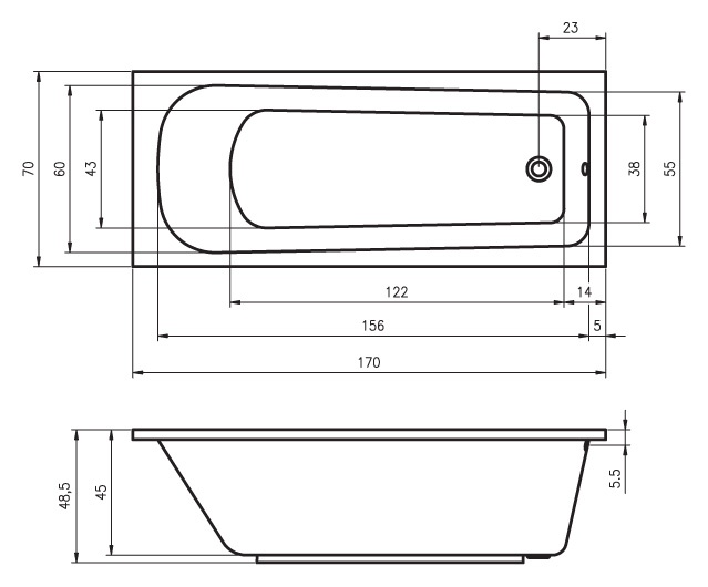 BC0100500000000_hit1 Ванна Riho Orion Santreyd - Вид №5