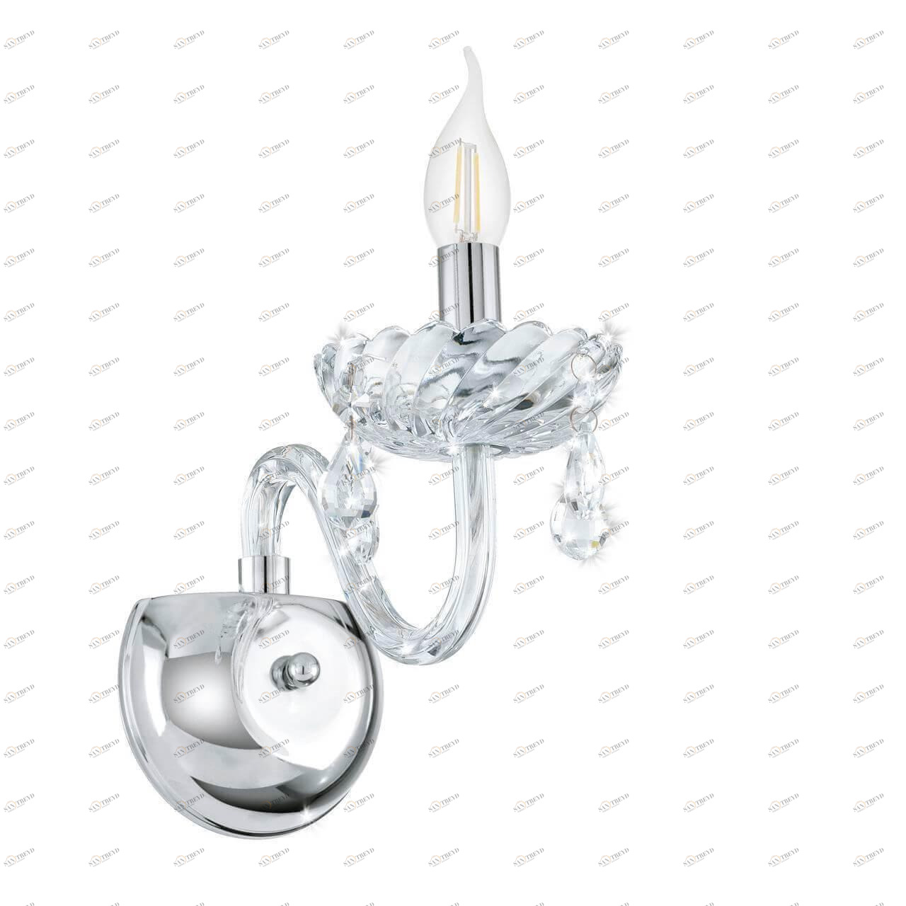 Бра с подвесками хром Paularo 39109 EGLO СВЕЧА 00-3928777 Прозрачный;хром 