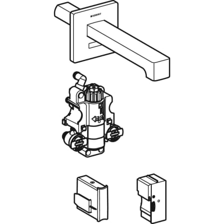 116.292.21.1 Смеситель для раковины Geberit Brenta, настенный монтаж, питание от сети, с функциональным блоком для скрытого монтажа Geberit  - Вид №7