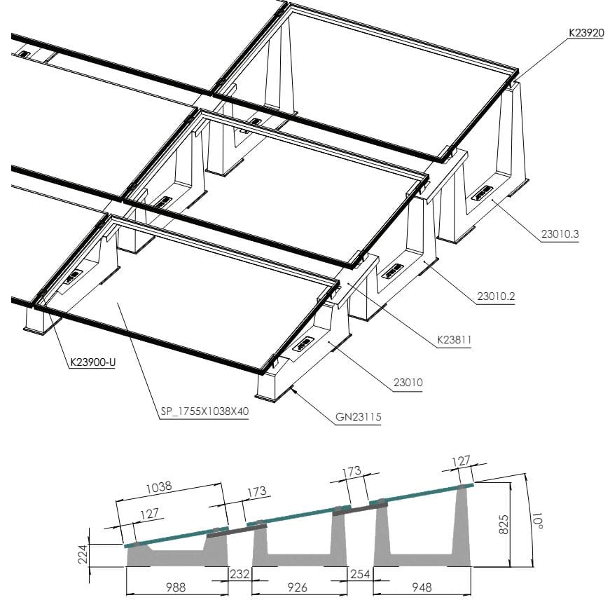 Поддержка фотоэлектрической системы Sun Ballast VELA 10° ARCH-00061761 - Вид №6