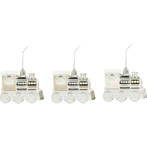 Набор ёлочных игрушек Поезд 4x7.2x9 см пластик белый 3 шт. 82182947 STLM-2200520