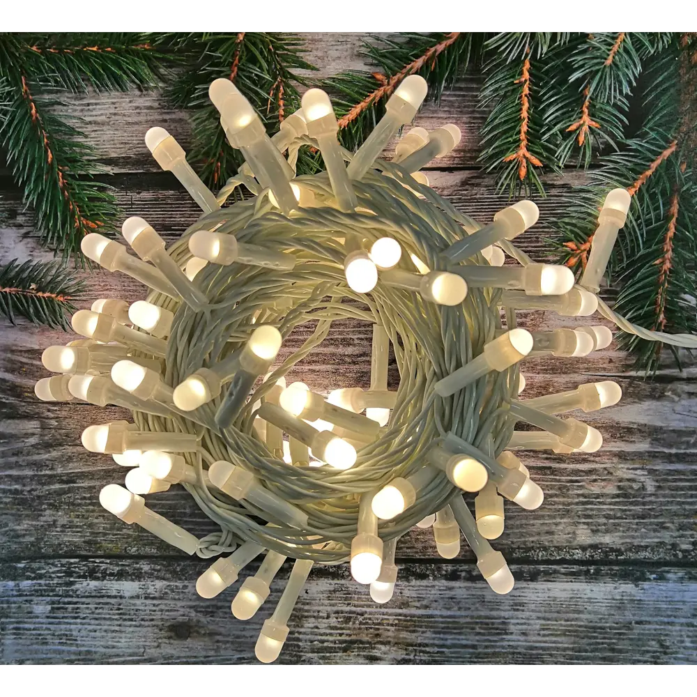 Электрогирлянда наружная нить «Минишар» 10 м 100 LED тёплый белый Santreyd STLM-2177319