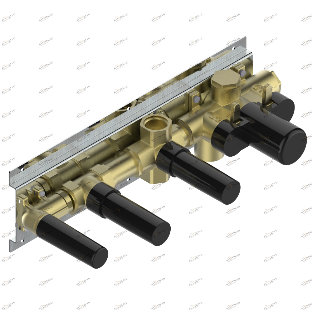 D1A-6552A Скрытая часть термостатического смесителя для душа с 2 функциями Thg-paris Elliott Без отделки 