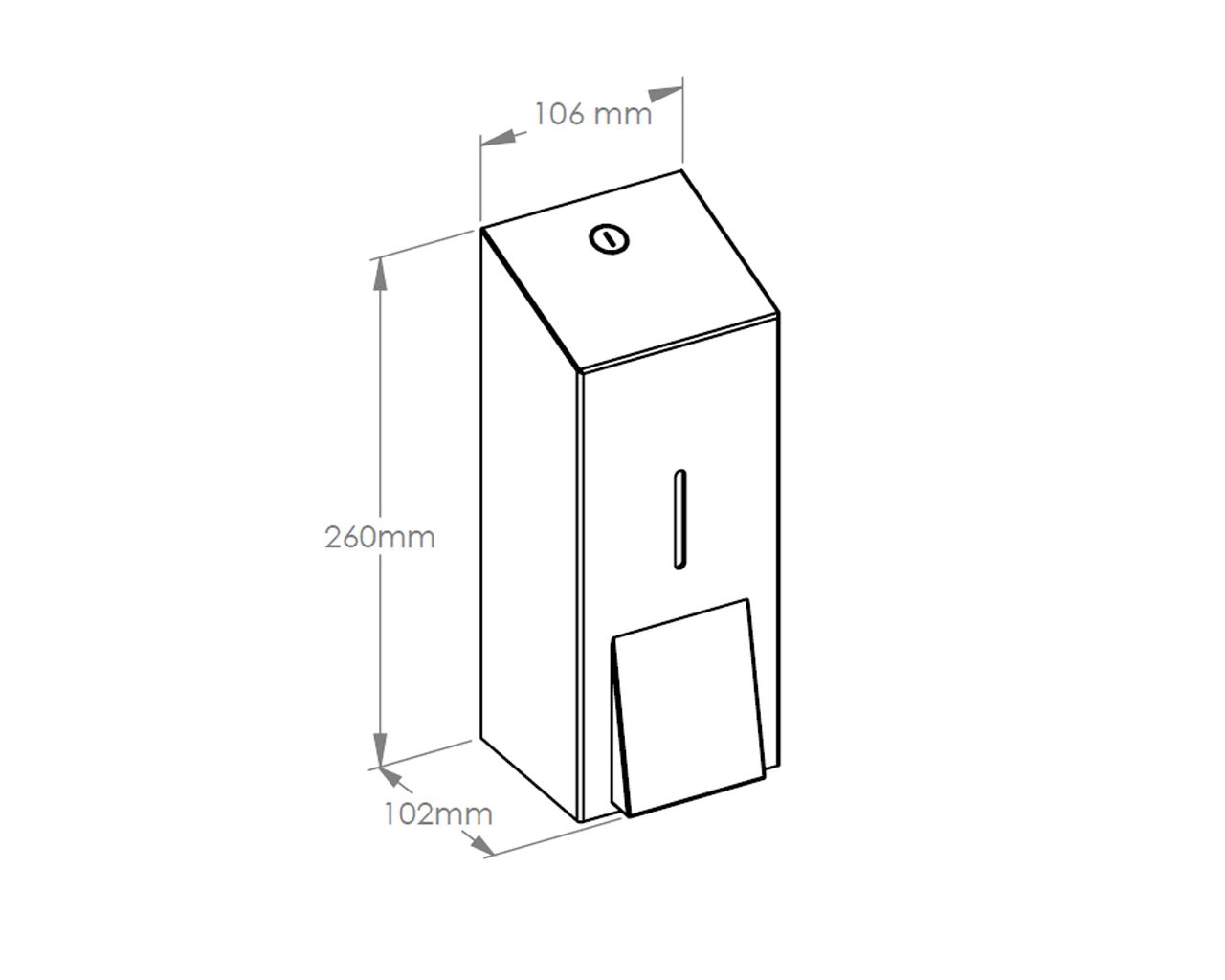 DSM406 Дозатор дезинфицирующего спрея STELLA, емкость картриджа 1000 мл, матовая сталь Merida  - Вид №1