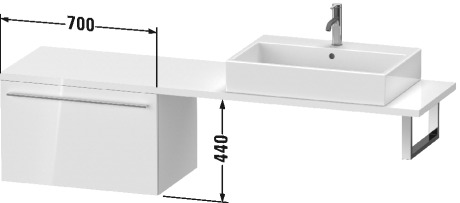 XL544309090 Шкафчик для компактной консоли X-Large #XL5443 700 x 478 мм Фланелево-серый шелковисто-матовый лак Duravit - Вид №2