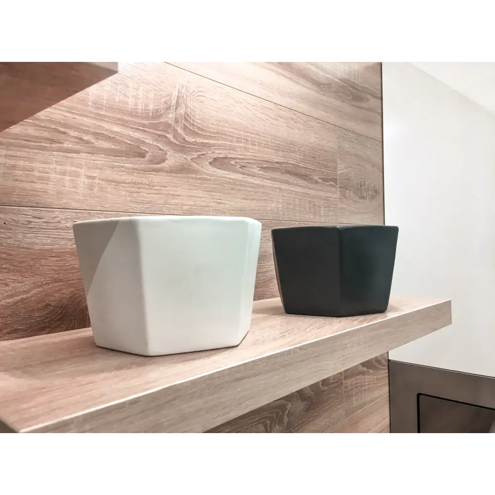 Кашпо Эджес ø18 h11 см v1.5 л керамика белый Santreyd STLM-2069756 - Вид №4