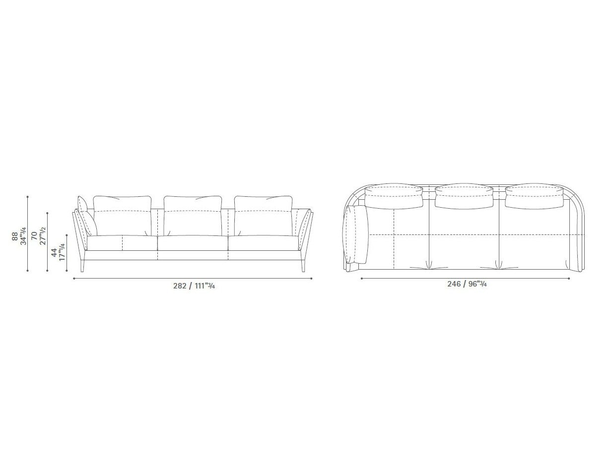 3-местный кожаный диван Poltrona Frau коллекция-диваны и кресла ARCH-00032404 - Вид №4