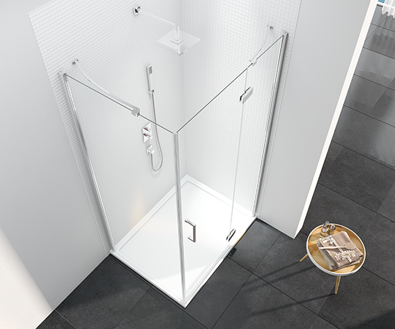 Дверь душевая для установки с боковой панелью S6F900CORN Merlyn 6 Series Хромированный  - Вид №2