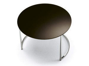 Круглый журнальный столик с окрашенной стеклянной столешницей