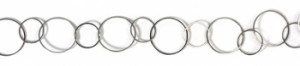 2156222 Цепочка из круглых звеньев, без никеля, 2 + 3 см разные размеры, упак. 1 м, цвет серебристый Rayher