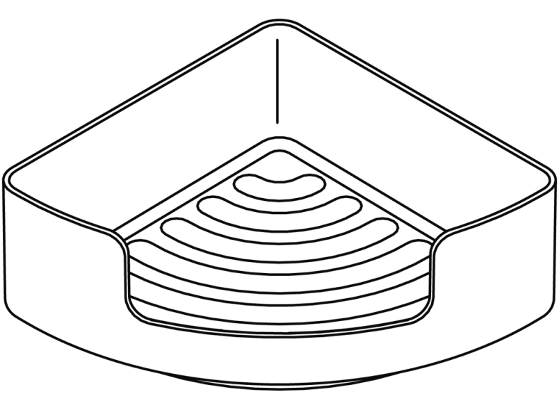 802.03B220 Угловая полка с настенным кронштейном HEWI Edition matt | Polyamid  - Вид №6