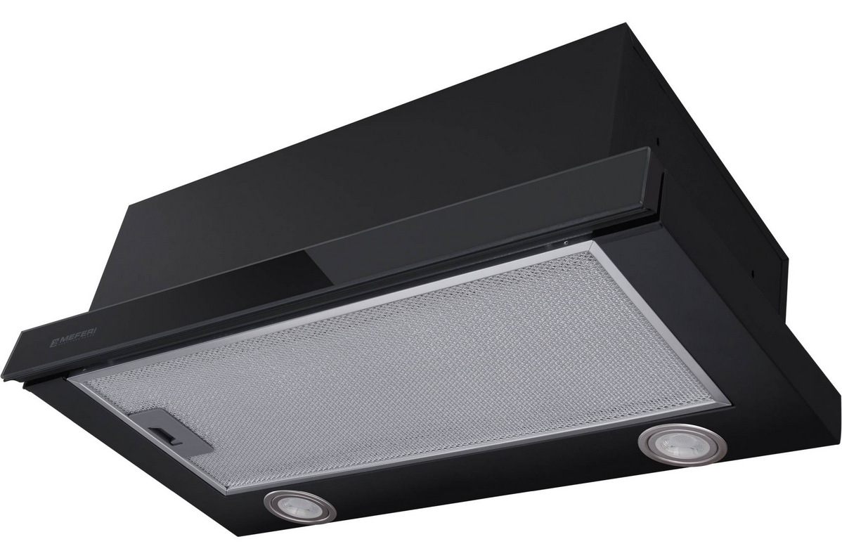 9202542 Вытяжка телескопическая Meferi SLIDEBOX60BK GLASS ULTRA черный/черный STDN-0041504 - Вид №1