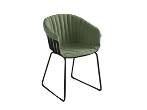 Кресло-сани из инженерного пластика с подлокотниками и встроенной подушкой