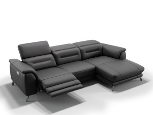 Кожаный диван с полуостровом