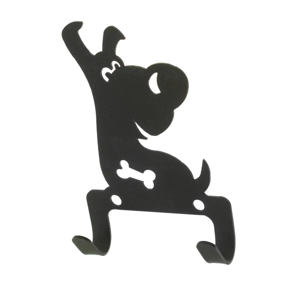 Крючок мебельный двухрожковый DuckandDog Собака сталь матовый чёрный STLM-2072394