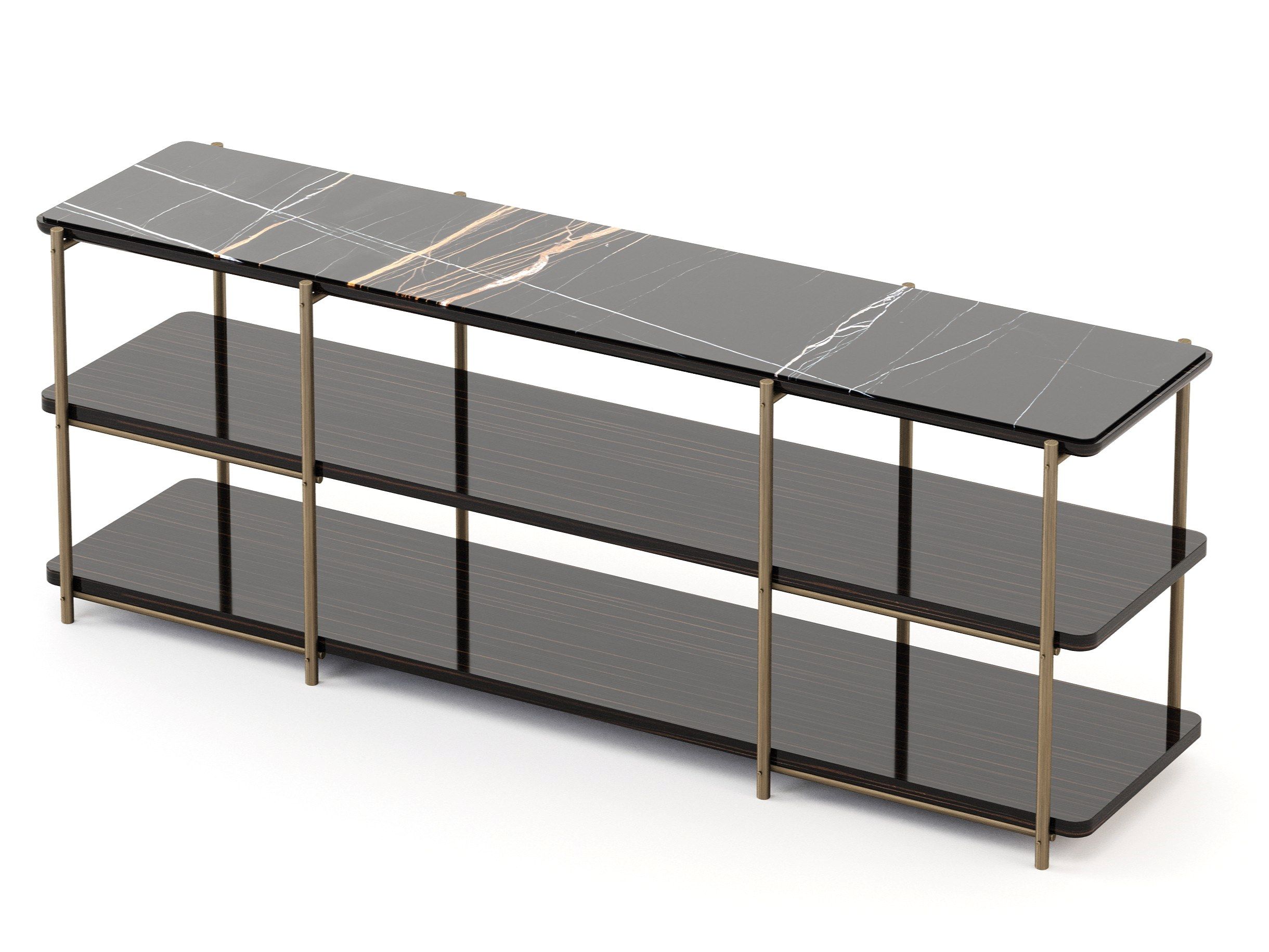 Прямоугольная консоль с бронзовыми и мраморными столешницами Stylish Club His &amp ARCH-00108194 - Вид №4