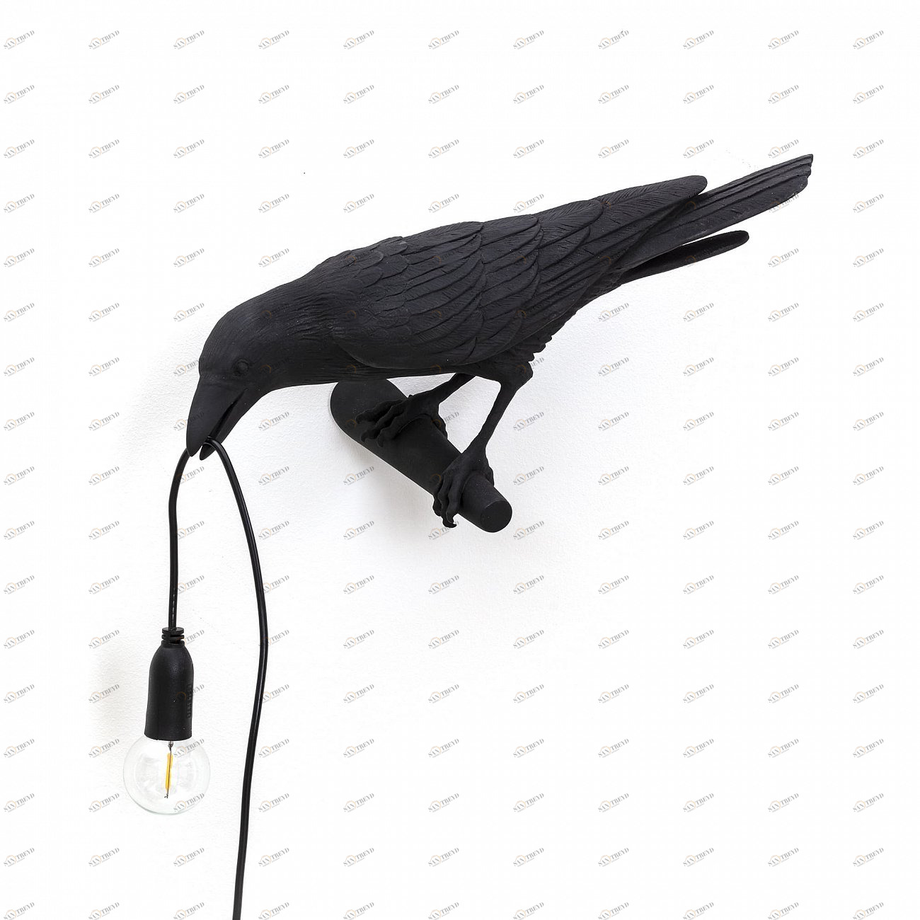 Светильник настенный черный Bird Black Looking 14737 SELETTI С ПТИЧКОЙ 00-3882930 Черный 