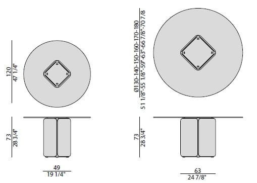 Круглый обеденный стол из грецкого ореха Porada двадцать четыре ARCH-00150214 - Вид №3