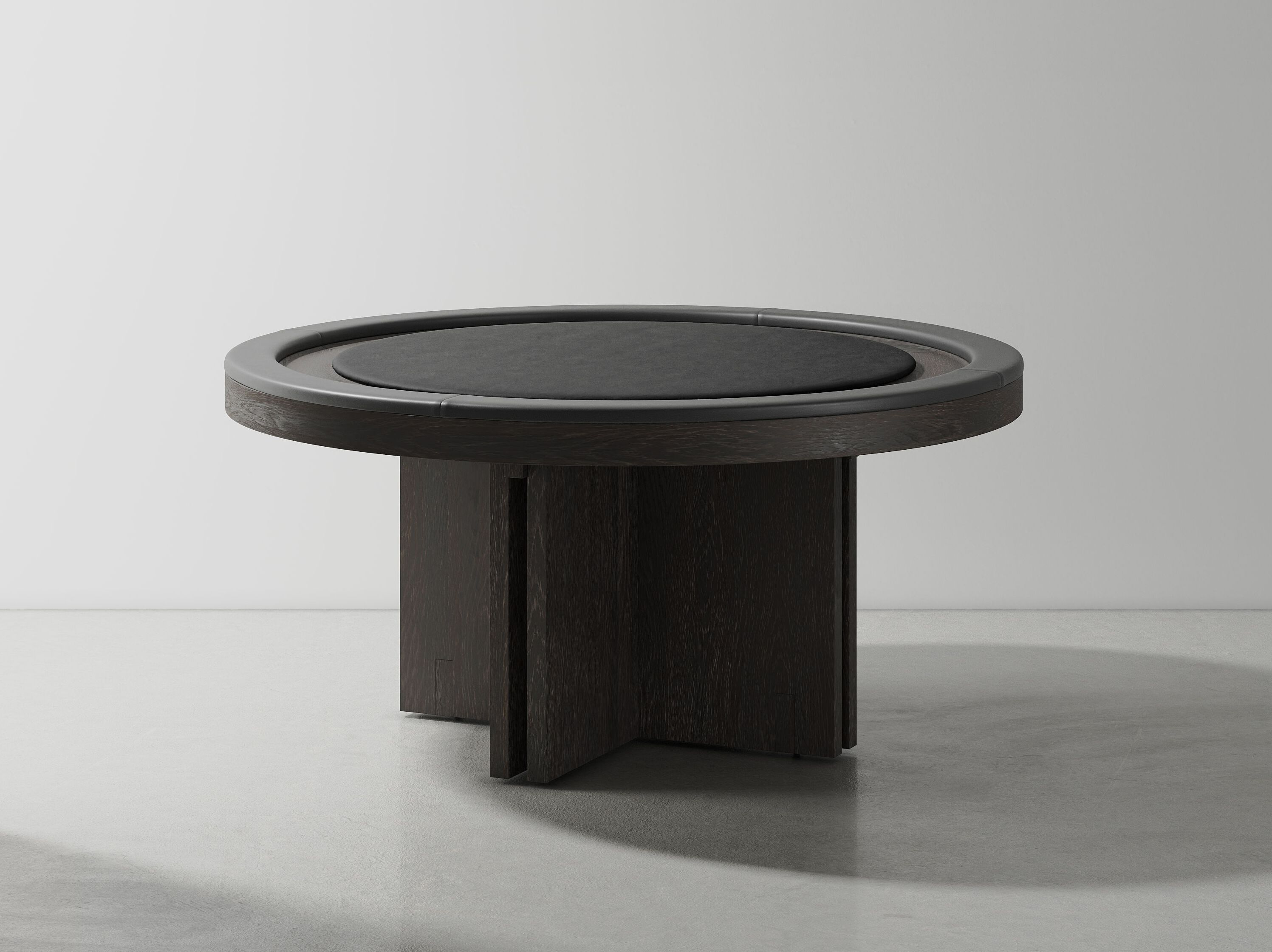 Круглый стол для покера из дерева и кожи District Eight Dinh ARCH-00042011