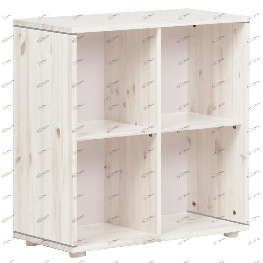 Стеллаж Flexa Classic storage с 4 полками, белый искусственно состаренный/серый 812420129