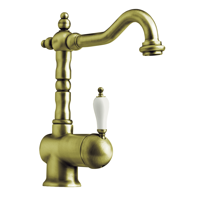 913799 PREMIUM Старый латунный ретро носик 1866 г. Умывальник Старая Латунь GRB MIXERS 