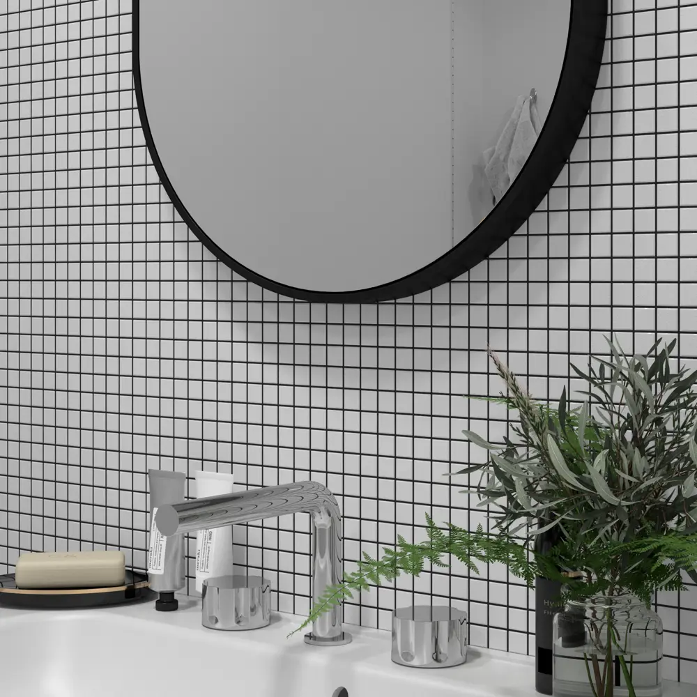 Стеклянная мозаика Kreaforta белая глянцевая 32.7×32.7 см 89400882 STLM-1572025 - Вид №4