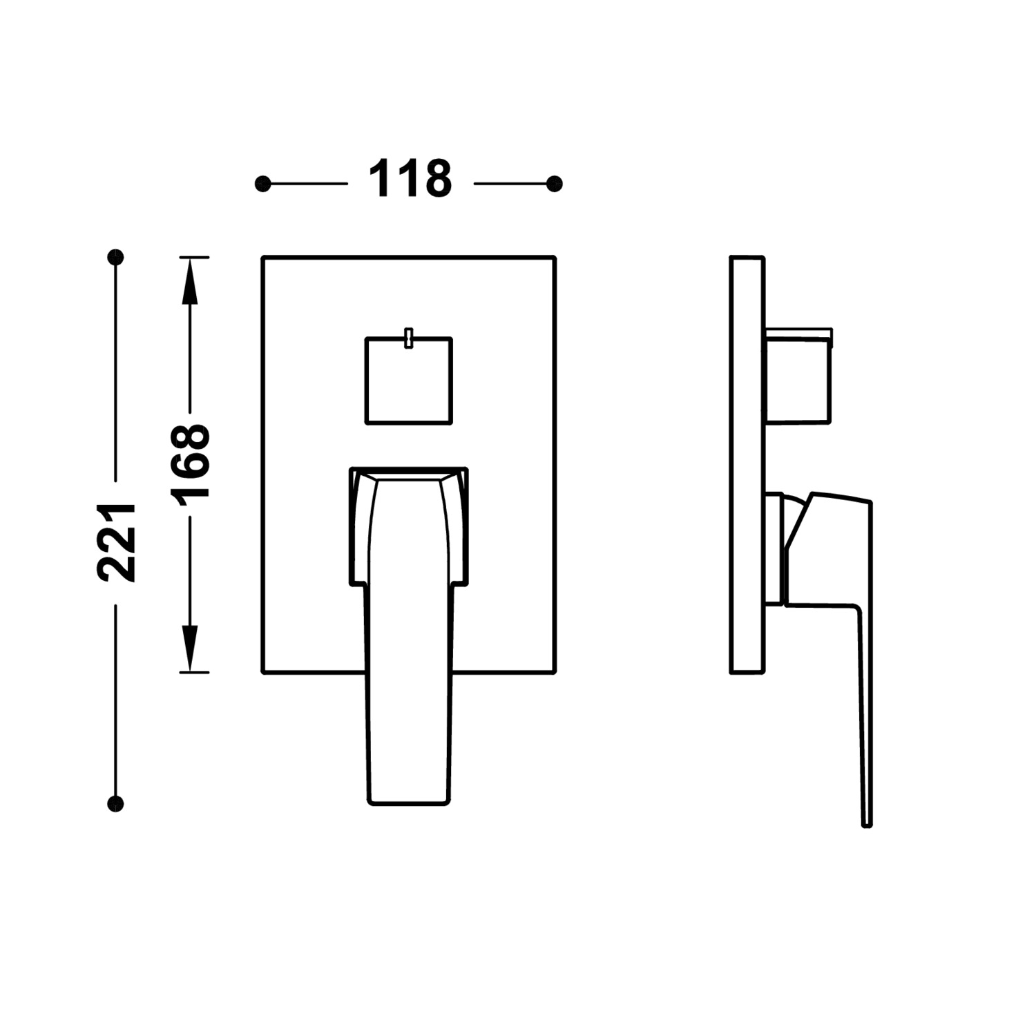 Видимая часть RAPID-BOX для скрытого 2-ходового Rapid-box-20228110 TRES  - Вид №1