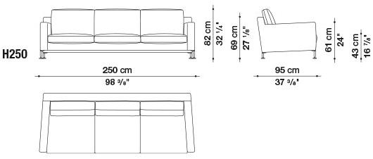 B&B Italia 3-х местный тканевый диван Harry sun-id-1344871 - Вид №5