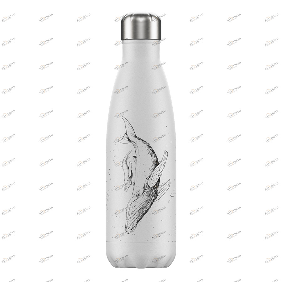 Термос 500 мл черно-белый Sea Life Whale CHILLY'S BOTTLES ДИЗАЙНЕРСКИЕ 00-3948027 Белый;черный 