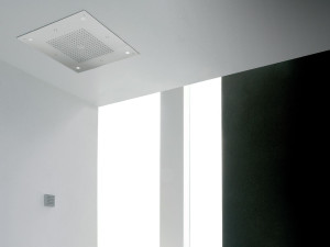 Квадратная потолочная душевая головка из нержавеющей стали с хромотерапией