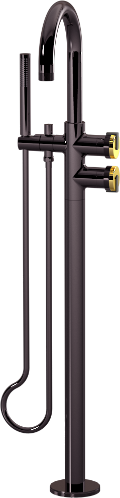 E-11554-R1AU-L1BK-OX Смеситель напольный отдельностоящий (внешняя часть) GRAFF MOD+