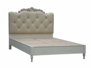 Arrediorg.it® Кожаная кровать королевского размера с тафтинговым изголовьем Florence R105-k