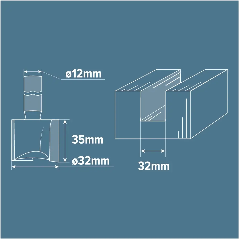 Фреза пазовая прямая Brigadier D35x32 мм STLM-2208374 - Вид №4