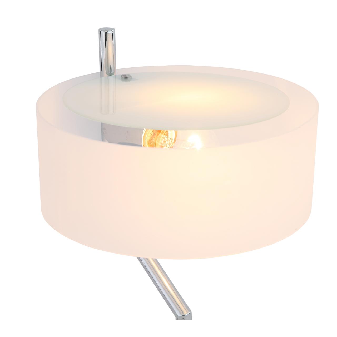 Настольная лампа белая со стеклянным абажуром Foresta SL483.504.01 ST LUCE КЛАССИЧЕСКИЕ 328969 Белый;хром  - Вид №1