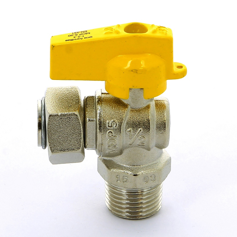 Кран шаровой для газа угловой флажок F.I.V. НН 1/2" FIV 8119R076 - Вид №4