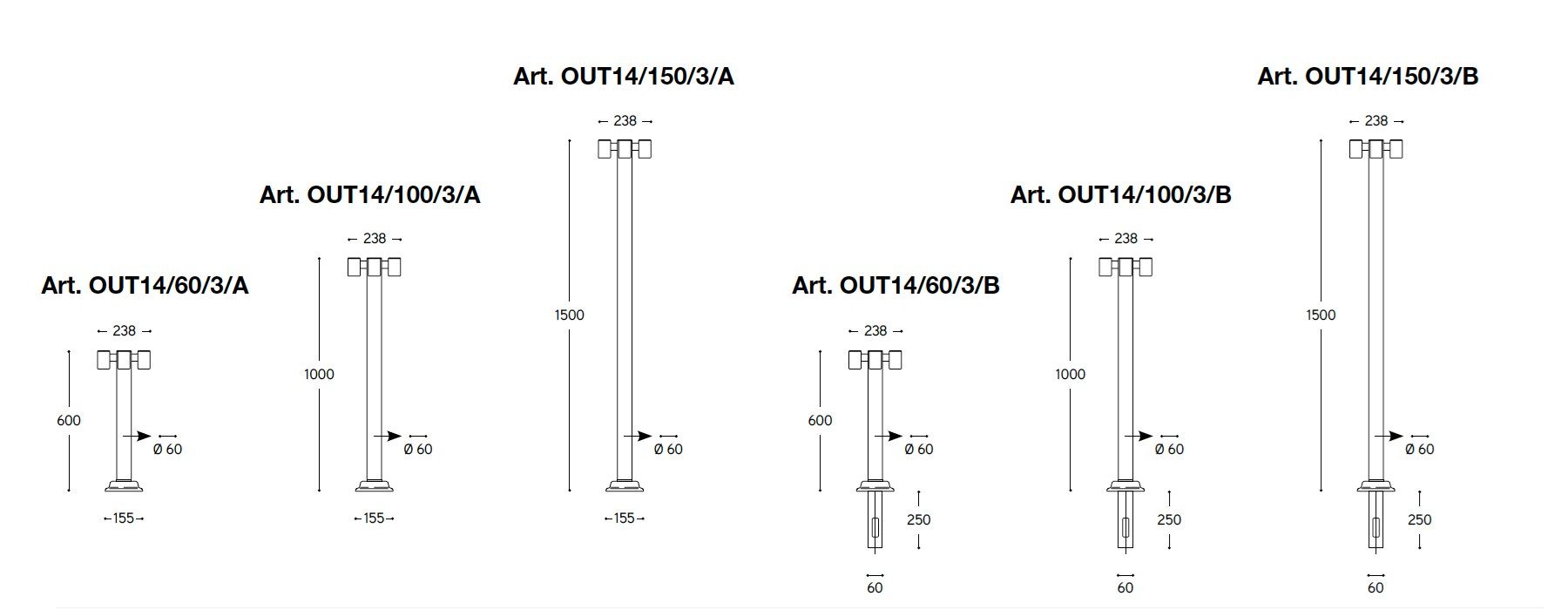 Металлический светодиодный световой столб Aldo Bernardi Abarth ARCH-00150842 - Вид №5