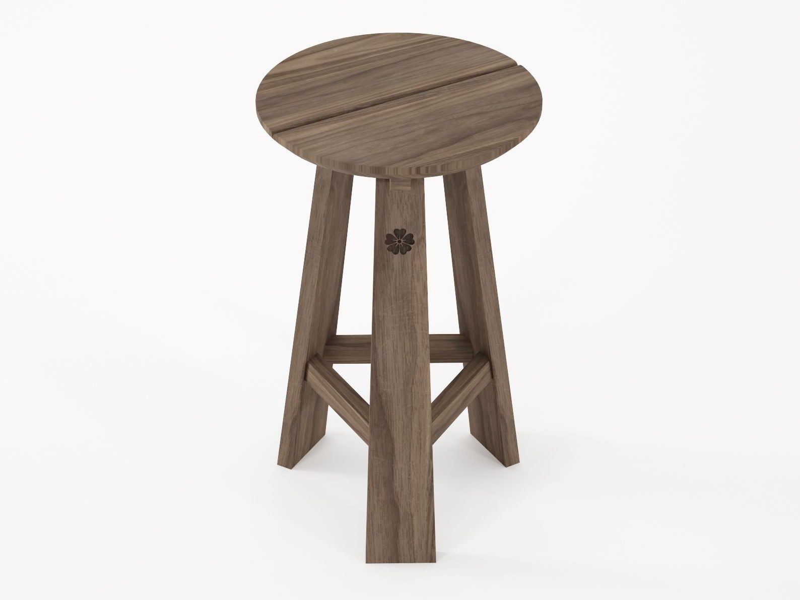 Высокий стул из массива дерева с подставкой для ног KARPENTER EAST ARCH-00142292 - Вид №6
