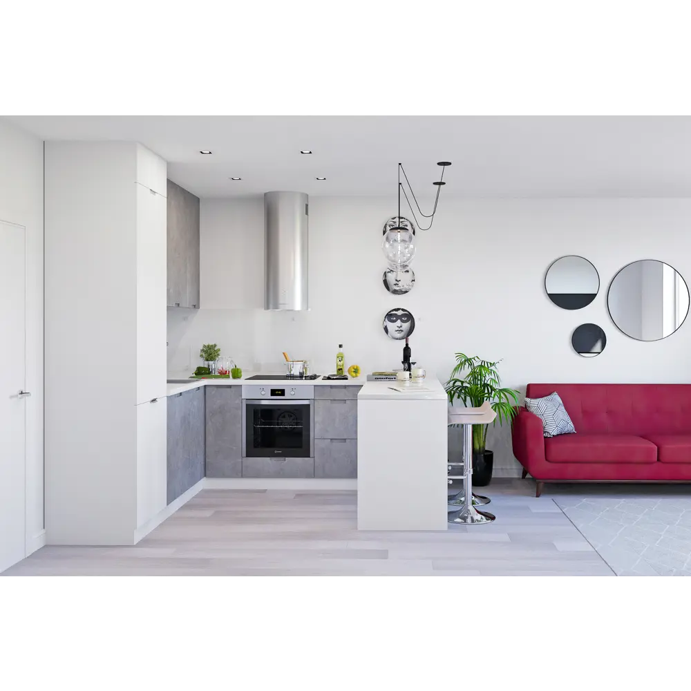 Фасад для кухонного шкафа Берлин 39.7x102.1 см Delinia ID МДФ цвет серый STLM-2031816 - Вид №6