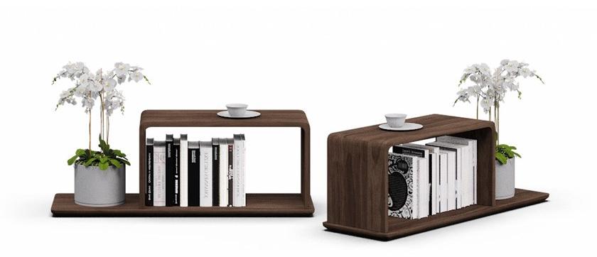 DE.CI Приставной столик из орехового дерева с полкой для журналов Claw 12-unit-100 - Вид №3