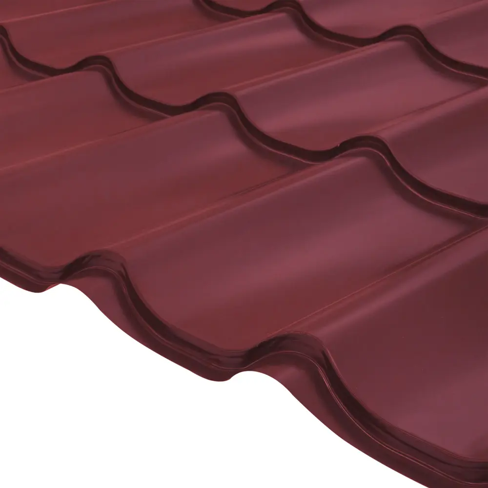 Металлочерепица 0.5 мм ГОСТ 1200x1180 мм RAL 3005 красный Santreyd STLM-2189285 - Вид №1