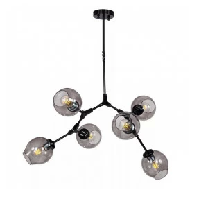 Светильник подвесной на 6 ламп 42х168 см черный Bubble 7058/6 DELIGHT COLLECTION ДИЗАЙНЕРСКИЕ 00-3883167 Прозрачный;черный