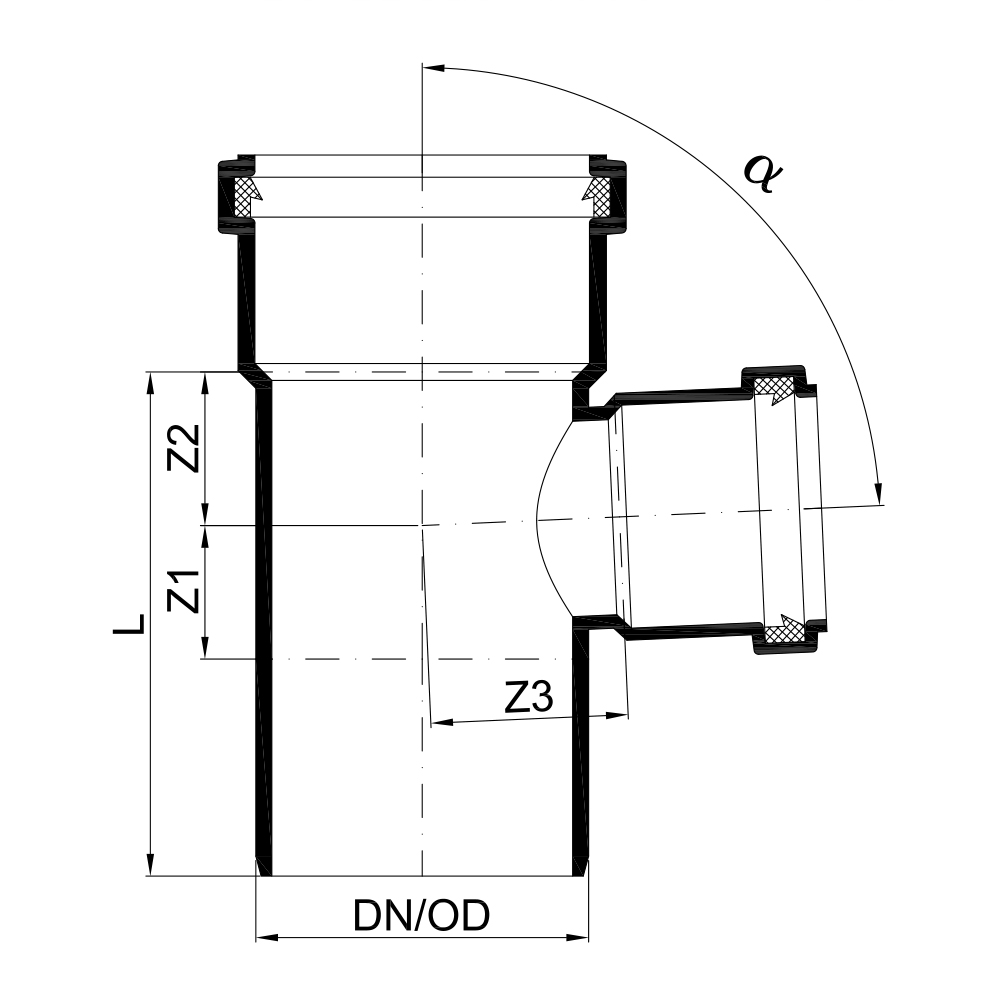 02608 Тройники Tece  - Вид №1