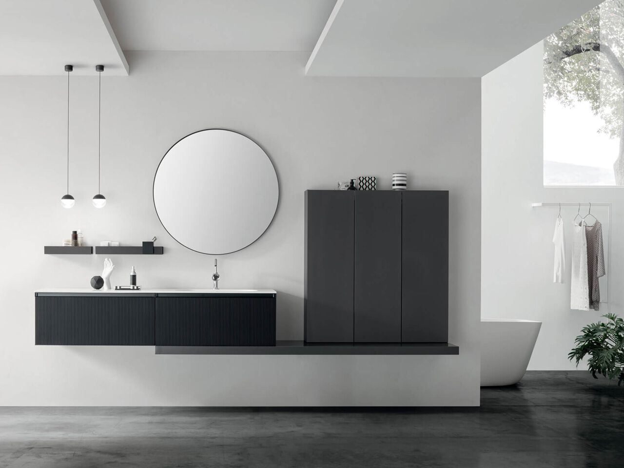 Подвесной шкаф с одной раковиной со встроенной раковиной ARCOM Rail ARCH-00118355