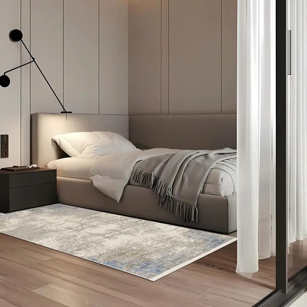 Ковер Белка Лакшери 100x200 см с рельефной текстурой в бежево-серой гамме 89424633 STLM-1567771