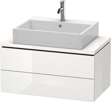 LC580702222 Тумбочка для компактной консоли L-Cube #LC5807 820 x 477 мм Белый глянцевый декор Duravit - Вид №2